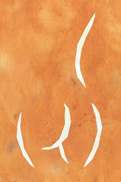 Silhouettes: Terracotta Female Figure Woodblock Style by Whales Way