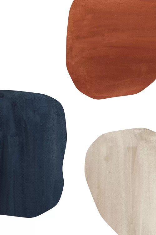 Terracotta, Navy And Beige Shapes by Whales Way wall art