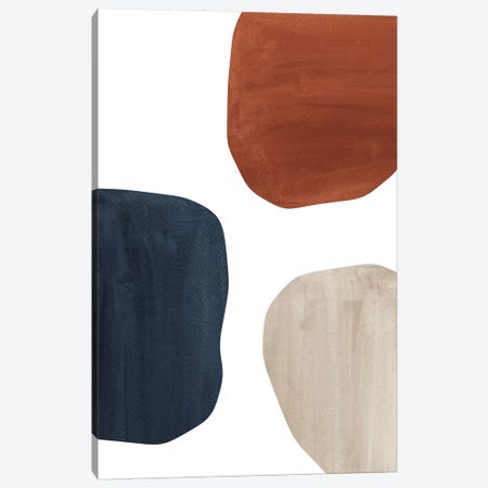 Terracotta, Navy And Beige Shapes Canvas Print #WWY41} by Whales Way Canvas Art