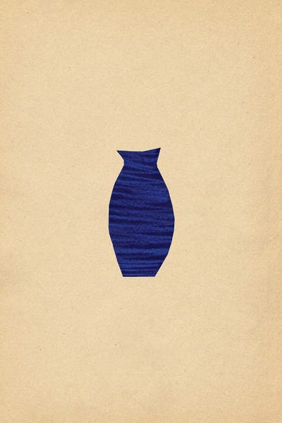 Ultramarine Clay Vase by Whales Way canvas print
