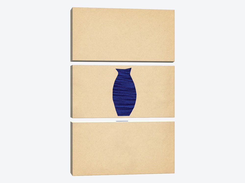 Ultramarine Clay Vase by Whales Way 3-piece Canvas Art