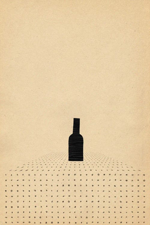 Minimalist Wine Bottle On The Table