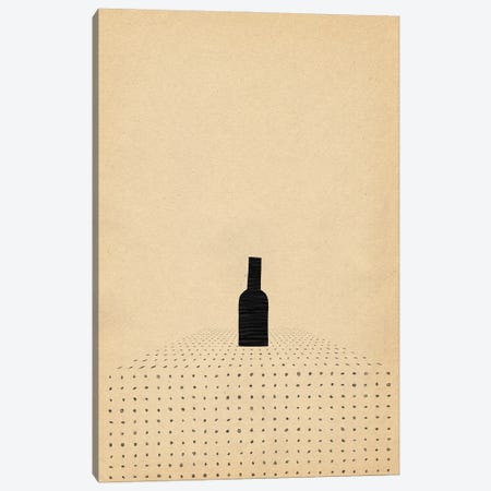 Minimalist Wine Bottle On The Table Canvas Print #WWY427} by Whales Way Canvas Art