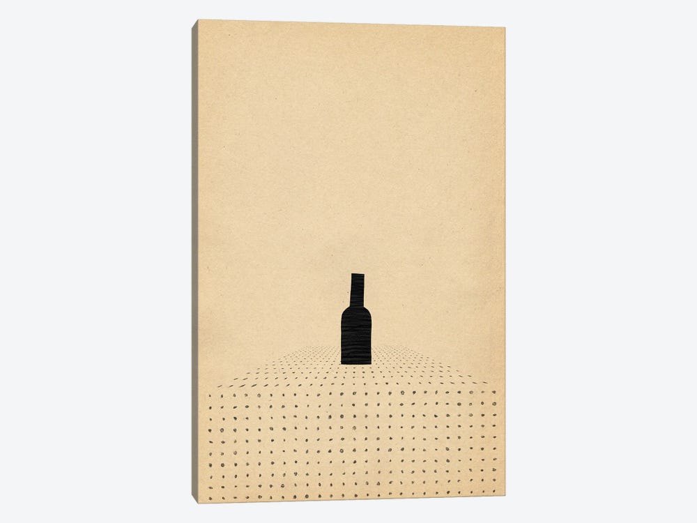 Minimalist Wine Bottle On The Table by Whales Way 1-piece Canvas Art Print