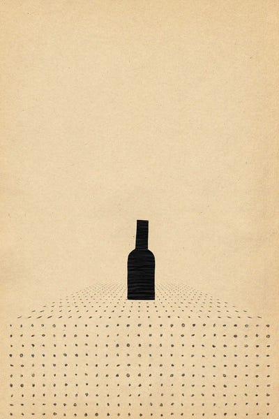 Whales Way: Minimalist Wine Bottle On The Table by Whales Way