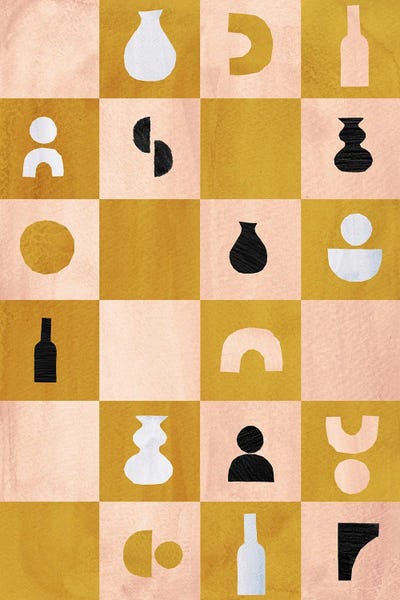 Abstract Chess Pattern by Whales Way canvas print