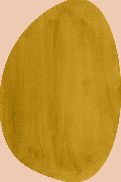 Whales Way: Mustard Organic Shape On Pink by Whales Way
