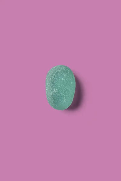 Celery - Canvas Prints: Green Sea Glass On Lilac by Whales Way