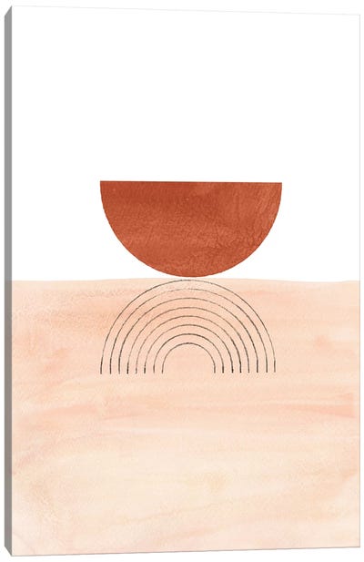 Geometric Horizon Canvas Art Print - Circular Abstract Art