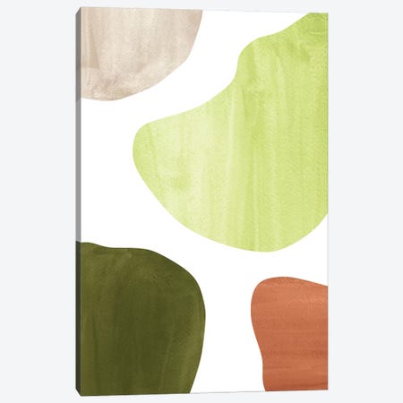 Olive Green Shapes Canvas Print #WWY53} by Whales Way Canvas Art Print