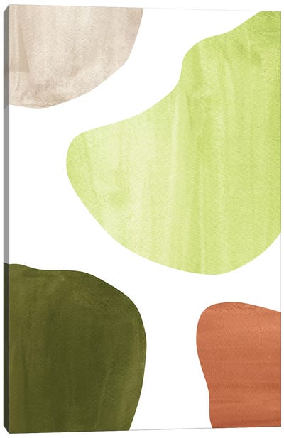 Olive Green Shapes Canvas Art Print - Whales Way
