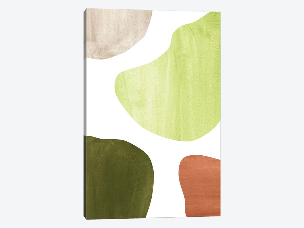 Olive Green Shapes by Whales Way 1-piece Art Print