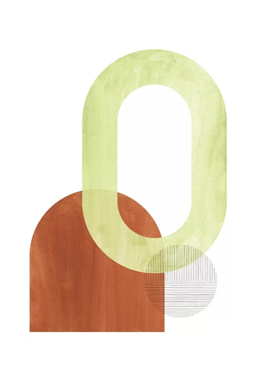 Abstract Terracotta And Green Shapes by Whales Way wall art
