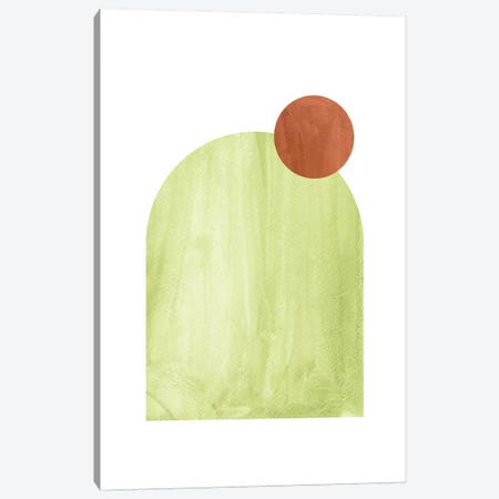 Green And Terracotta Shapes Canvas Print #WWY56} by Whales Way Canvas Artwork
