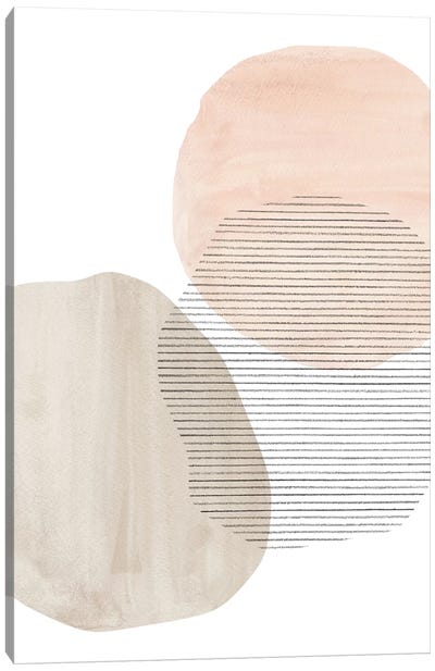 Modern Neutral Shapes Canvas Art Print - Whales Way