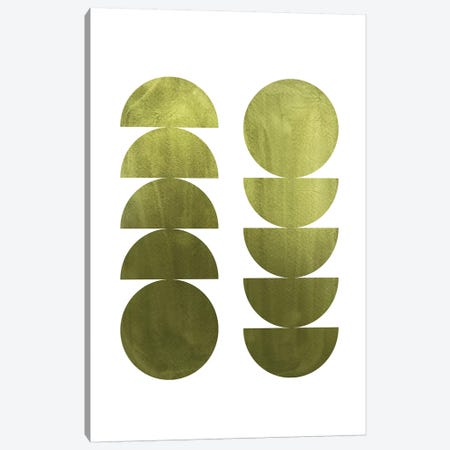 Green Geometric Shapes Canvas Print #WWY60} by Whales Way Canvas Artwork