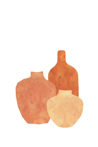 Terracotta Clay Vases by Whales Way canvas print