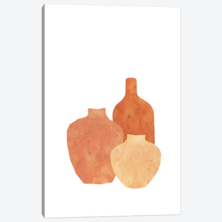 Terracotta Clay Vases Canvas Print #WWY65} by Whales Way Art Print