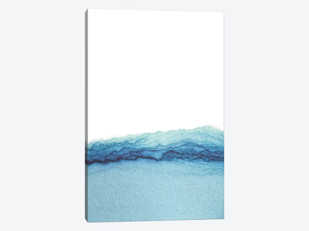 Abstract Watercolor Sea by Whales Way 1-piece Canvas Wall Art