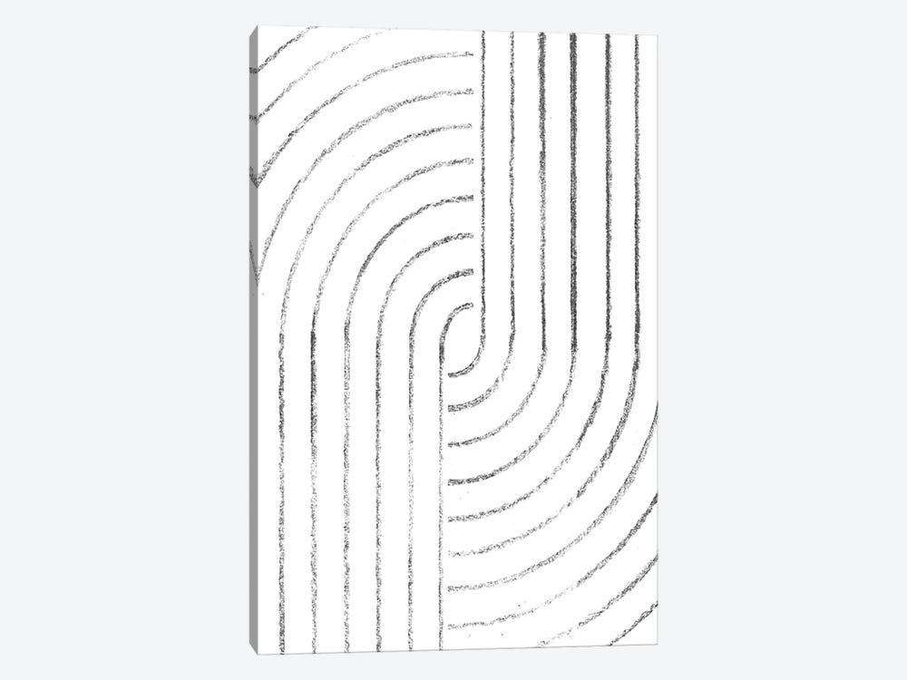 Abstract Curved Lines by Whales Way 1-piece Canvas Print