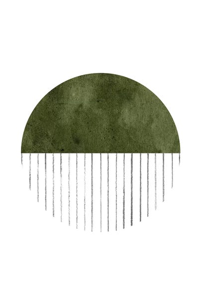 Large Minimalist Art - Canvas Prints: Dark Green Circle Art by Whales Way