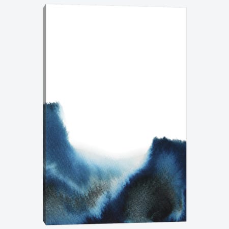 Navy Watercolor Canvas Print #WWY77} by Whales Way Canvas Art