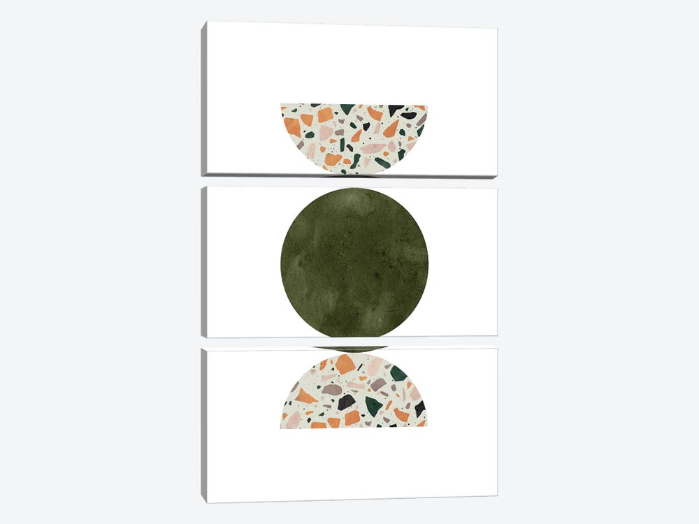 Terrazzo Circle Shapes by Whales Way 3-piece Art Print