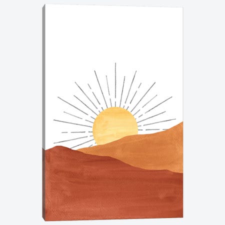 Abstract Sunset In The Desert Canvas Print #WWY7} by Whales Way Art Print
