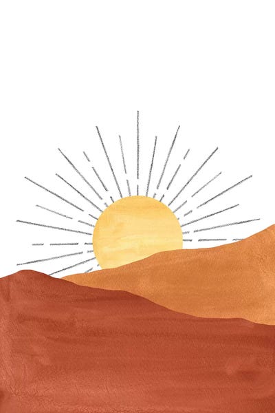 Whales Way: Abstract Sunset In The Desert by Whales Way