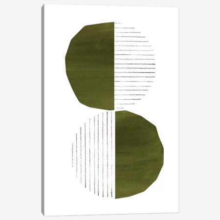Dark Green Circles Canvas Print #WWY86} by Whales Way Canvas Art Print