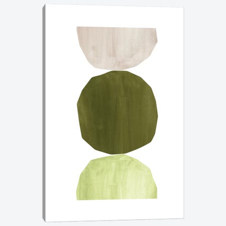 Green Tone Shapes Canvas Print #WWY87} by Whales Way Canvas Print