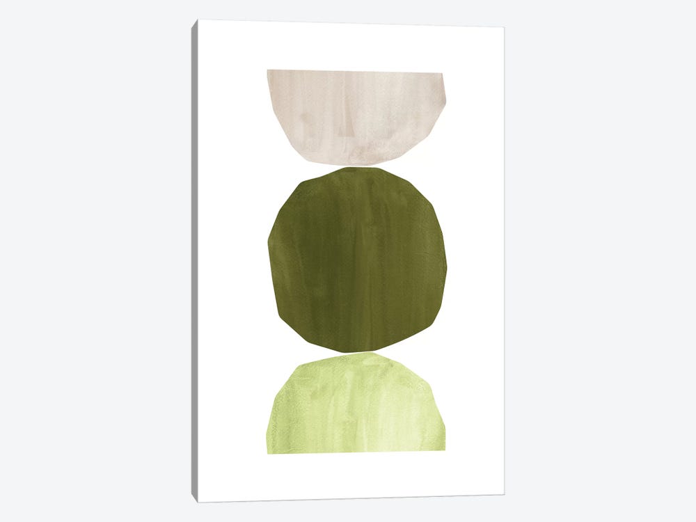 Green Tone Shapes by Whales Way 1-piece Canvas Art
