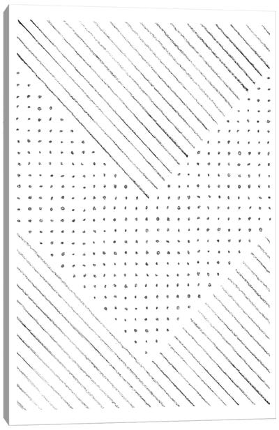Lines and points art Canvas Art Print - Black & White Patterns