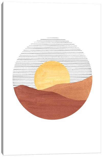 Abstract Sunset Canvas Art Print - Sun Art