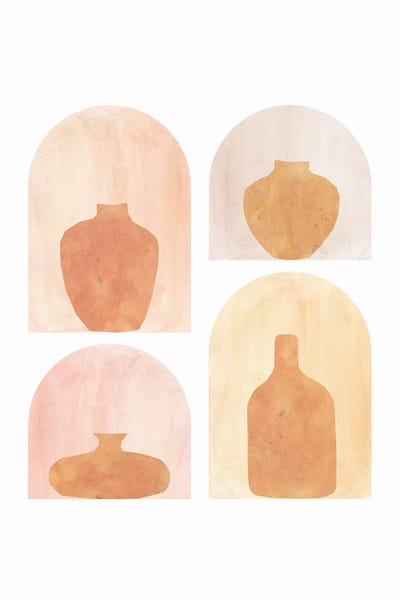 Abstract Terracotta Vases by Whales Way canvas print