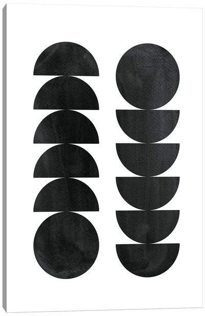 Black Shapes Canvas Art Print - Minimalist Abstract Art