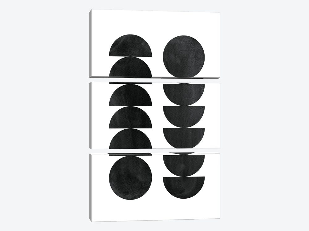 Black Shapes by Whales Way 3-piece Canvas Artwork