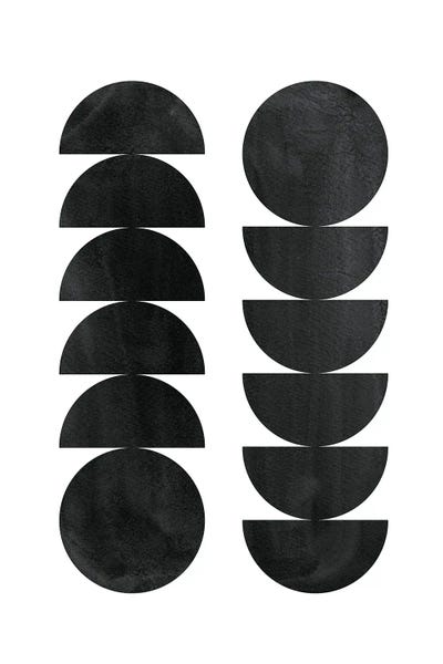 Large Black & White Art - Canvas Prints: Black Shapes by Whales Way