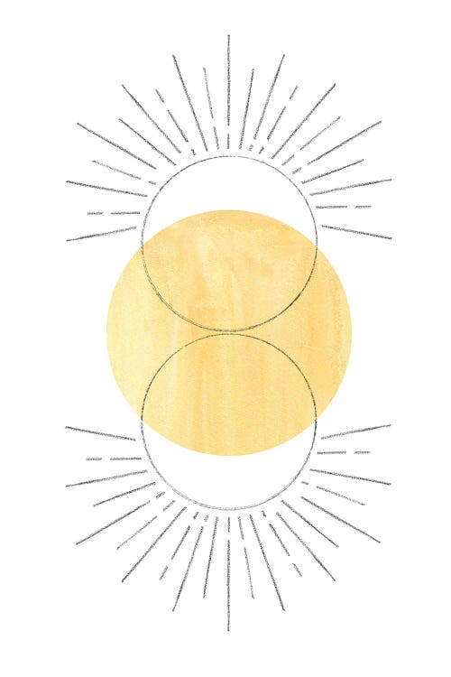 Mustard Yellow Sun, Abstract Art
