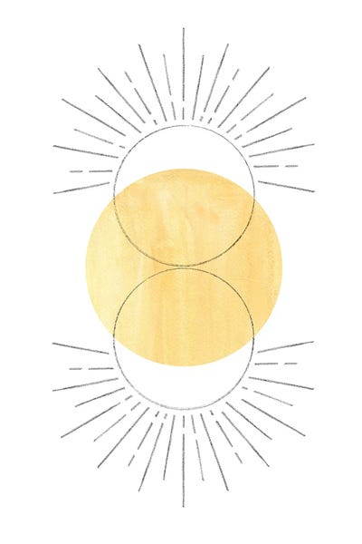 Whales Way: Mustard Yellow Sun, Abstract Art by Whales Way