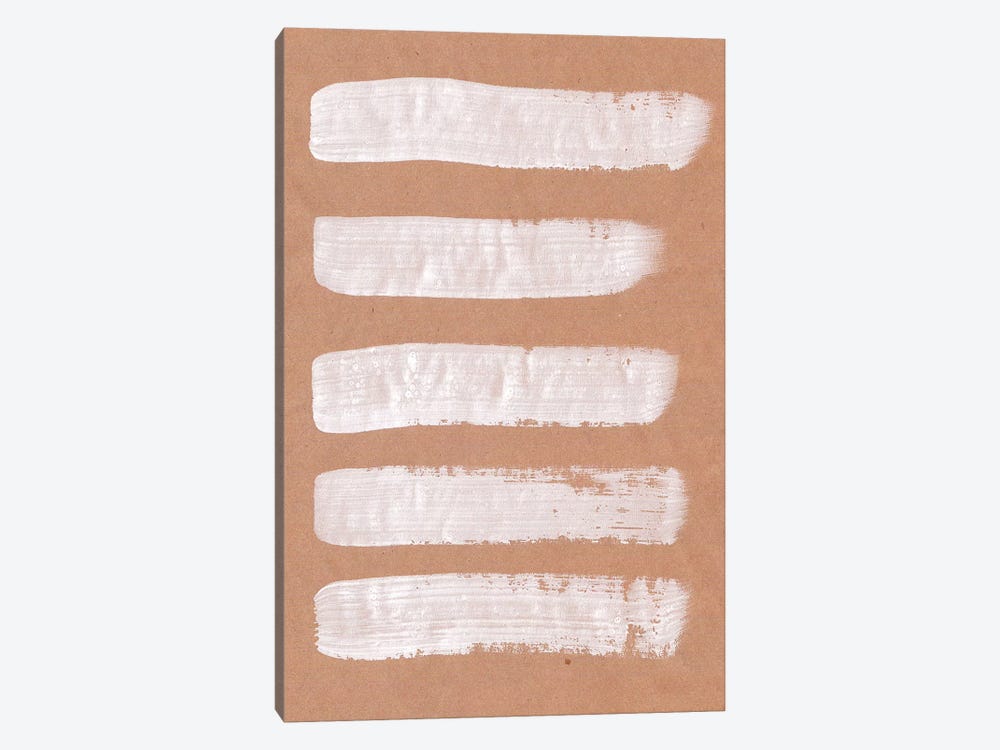 Beige And White Brush Strokes by Whales Way 1-piece Art Print