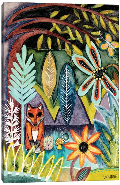 The Fox And The Hedgehog Canvas Art Print - Hedgehogs