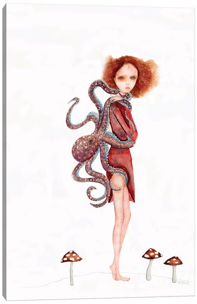 The Survivor Canvas Art Print - Octopus Art