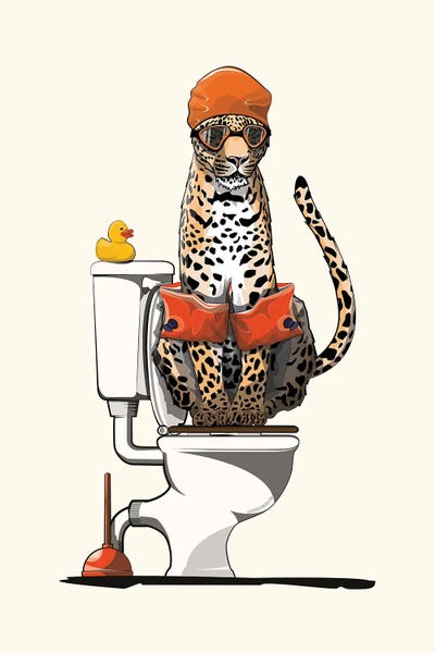 WyattDesign: Leopard On The Toilet by WyattDesign