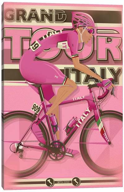Giro D'Italia Cycling Race Canvas Art Print - Cycling Art