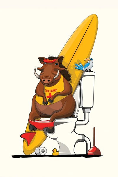 Crude Humor: Warthog On The Toilet by WyattDesign