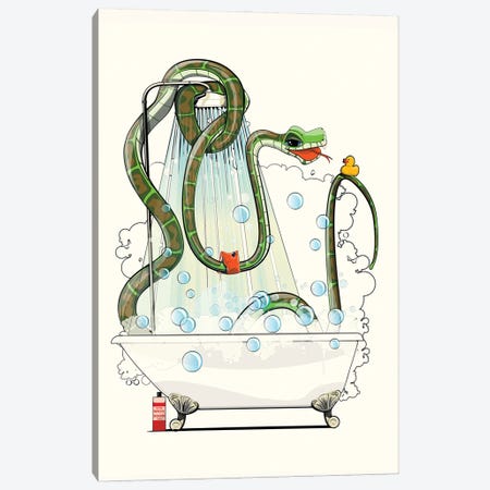 Snake In The Bathtub Canvas Print #WYD113} by WyattDesign Canvas Art