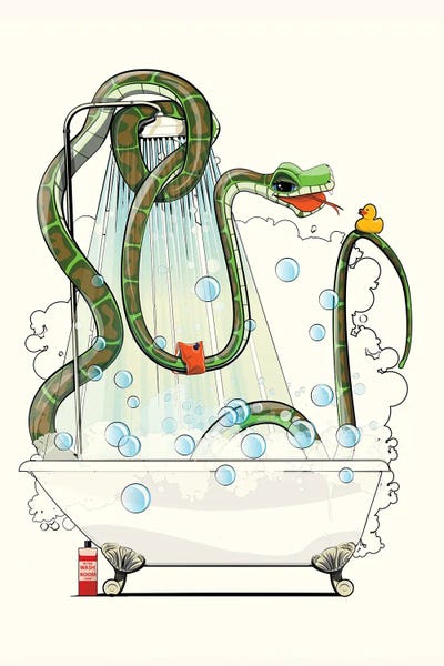 Snakes: Snake In The Bathtub by WyattDesign