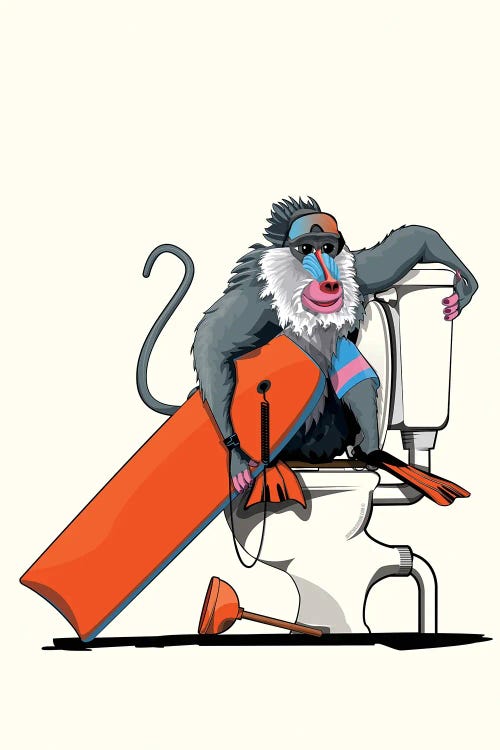Baboon On The Toilet