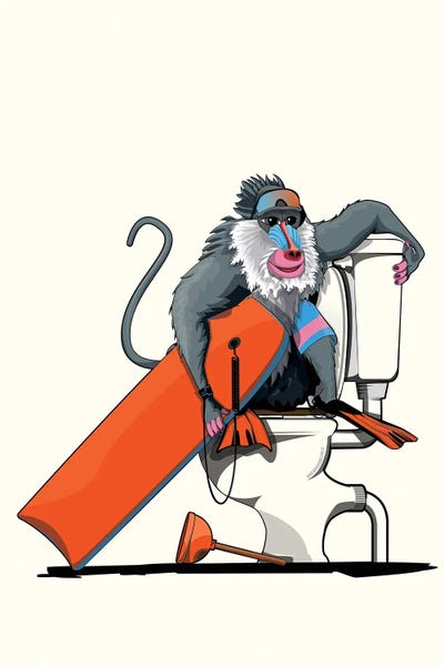 Baboon On The Toilet